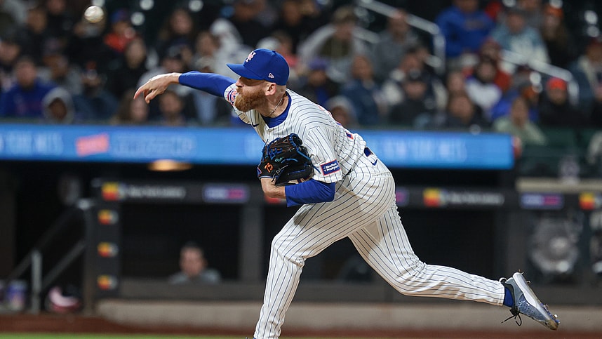 May 12, 2024; New York City, New York, USA;  New York Mets relief pitcher Reed Garrett (75) delivers a pitch during the sixth inning against the Atlanta Braves at Citi Field. Mandatory Credit: Vincent Carchietta-USA TODAY Sports