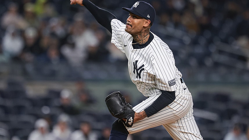 Apr 23, 2024; Bronx, New York, USA; New York Yankees relief pitcher Dennis Santana (53) delivers a pitch during the eighth inning against the Oakland Athletics at Yankee Stadium. Mandatory Credit: Vincent Carchietta-USA TODAY Sports