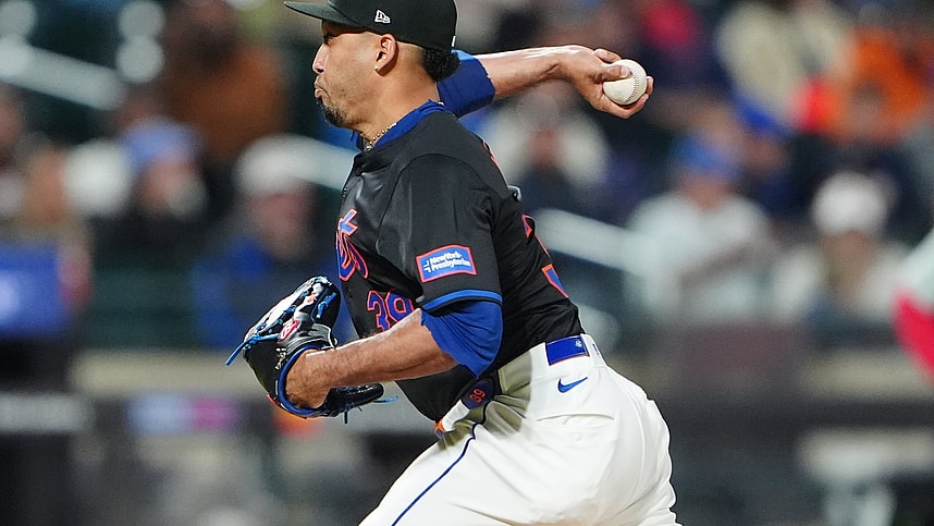 May 13, 2024; New York City, New York, USA; New York Mets pitcher Edwin Diaz (39) delivers a pitch against the Philadelphia Phillies during the ninth inning at Citi Field. Mandatory Credit: Gregory Fisher-USA TODAY Sports
