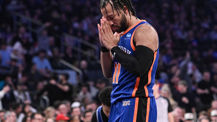 Feb 10, 2024; New York, New York, USA; New York Knicks guard Jalen Brunson (11) before a game against the Indiana Pacers at Madison Square Garden. Mandatory Credit: John Jones-USA TODAY Sports