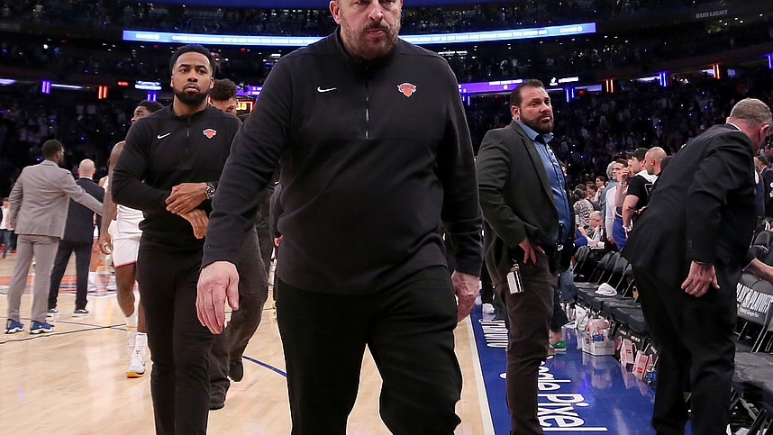 May 19, 2024; New York, New York, USA; New York Knicks head coach Tom Thibodeau walks off the court after losing to the Indiana Pacers in game seven of the second round of the 2024 NBA playoffs at Madison Square Garden. Mandatory Credit: Brad Penner-USA TODAY Sports