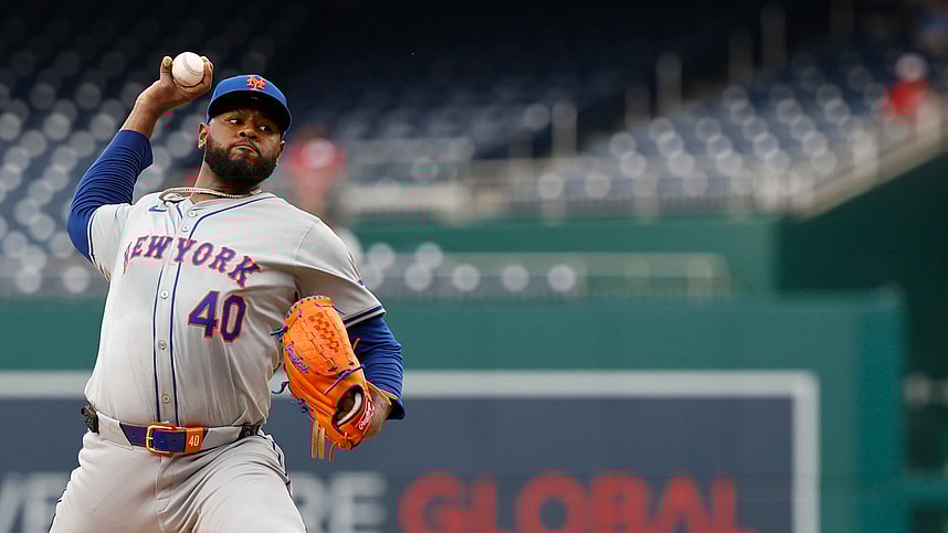 Jun 5, 2024; Washington, District of Columbia, USA; New York Mets starting pitcher Luis Severino (40) pitches against the Washington Nationals during the first inning at Nationals Park. Mandatory Credit: Geoff Burke-USA TODAY Sports