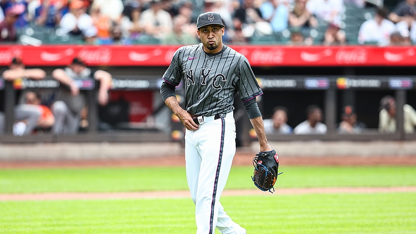 May 25, 2024; New York City, New York, USA;  New York Mets pitcher Edwin Díaz (39) walks off the mound after blowing the save in the ninth inning against the San Francisco Giants at Citi Field. Mandatory Credit: Wendell Cruz-USA TODAY Sports