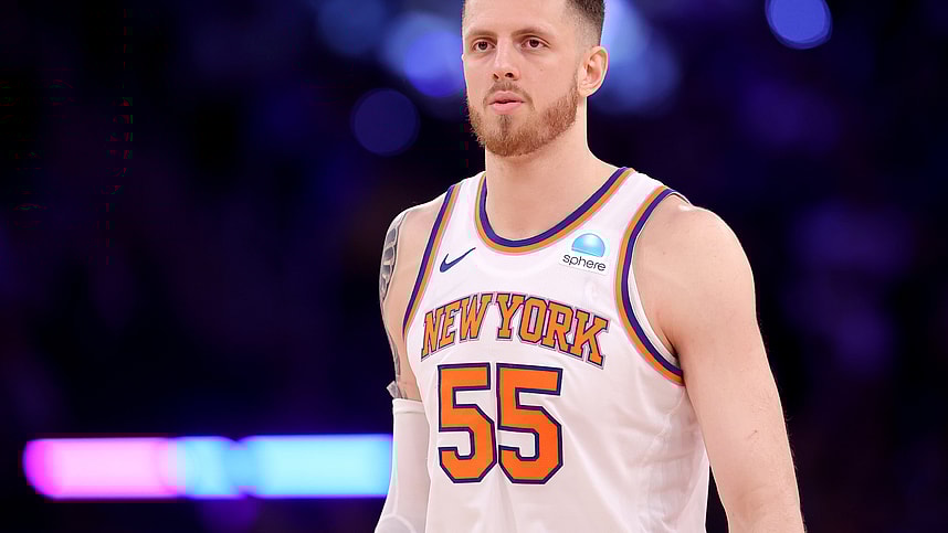 May 19, 2024; New York, New York, USA; New York Knicks center Isaiah Hartenstein (55) reacts during the third quarter of game seven of the second round of the 2024 NBA playoffs against the Indiana Pacers at Madison Square Garden. Mandatory Credit: Brad Penner-USA TODAY Sports