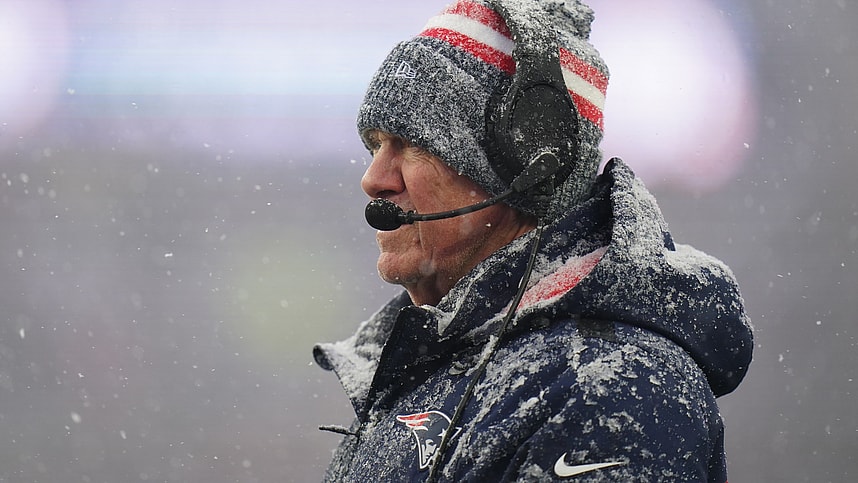 Jan 7, 2024; Foxborough, Massachusetts, USA; New England Patriots head coach Bill Belichick watches from the sideline as they take on the New York Jets at Gillette Stadium. Mandatory Credit: David Butler II-USA TODAY Sports