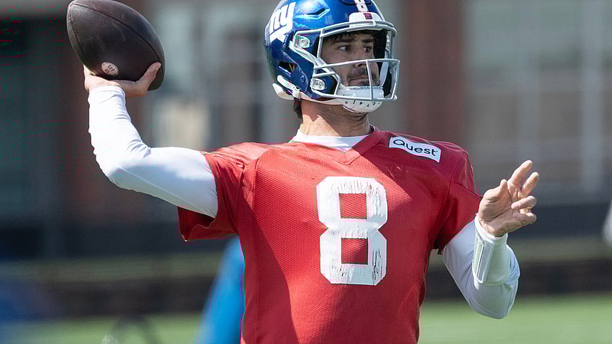 Daniel Jones, quarterback. The NY Giants NFL team held an organized team activity at their training facility in East Rutherford, NJ on Thursday May 30, 2024.