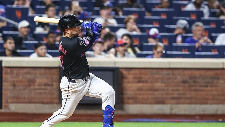 Jul 12, 2024; New York City, New York, USA;  New York Mets second baseman Jose Iglesias (11) hits a solo home run in the fifth inning against the Colorado Rockies at Citi Field. Mandatory Credit: Wendell Cruz-USA TODAY Sports