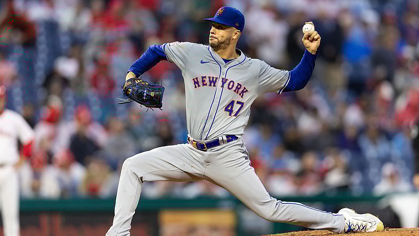 May 15, 2024; Philadelphia, Pennsylvania, USA; New York Mets starting pitcher Joey Lucchesi (47) throws a pitch against the Philadelphia Phillies at Citizens Bank Park. Mandatory Credit: Bill Streicher-USA TODAY Sports