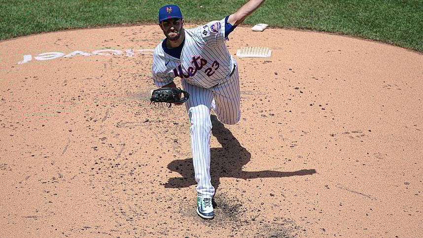 Jul 11, 2024; New York City, New York, USA; New York Mets starting pitcher David Peterson (23) delivers a pitch during the third inning against the Washington Nationals at Citi Field. Mandatory Credit: Vincent Carchietta-USA TODAY Sports