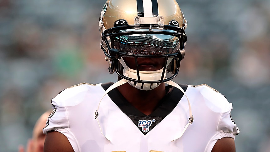 Aug 24, 2019; East Rutherford, NJ, USA; New Orleans Saints wide receiver Michael Thomas (13) warms up before playing against the New York Jets at MetLife Stadium. Mandatory Credit: Vincent Carchietta-USA TODAY Sports