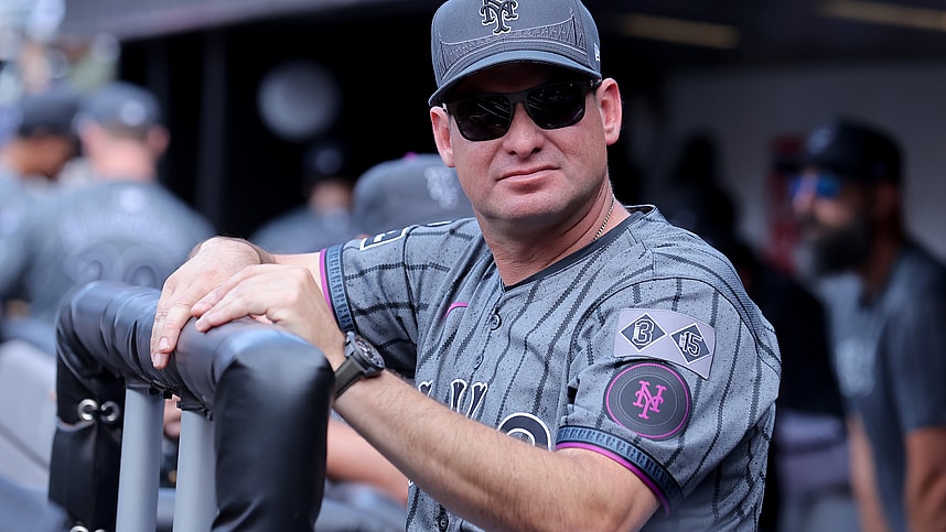 Jul 27, 2024; New York City, New York, USA; New York Mets manager Carlos Mendoza (64) in the dugout before a game against the Atlanta Braves at Citi Field. Mandatory Credit: Brad Penner-USA TODAY Sports