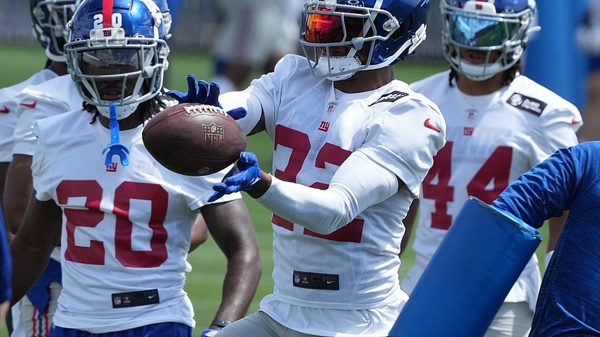 East Rutherford, NJ -- June 11, 2024 -- Cornerback, Dru Phillips at the NY Giants Mandatory Minicamp at their practice facility in East Rutherford, NJ.