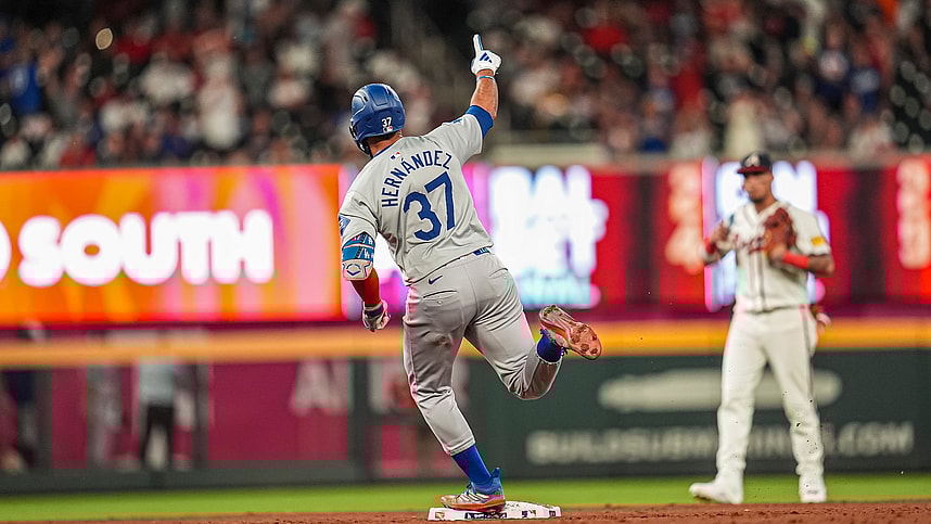 MLB: Los Angeles Dodgers at Atlanta Braves, teoscar hernandez