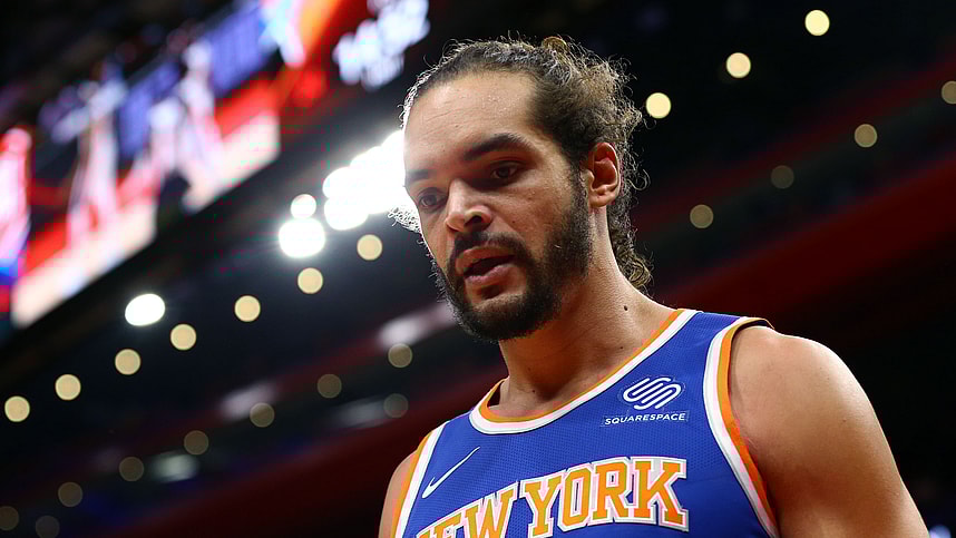 Dec 22, 2017; Detroit, MI, USA; New York Knicks center Joakim Noah (13) against the Detroit Pistons at Little Caesars Arena. Mandatory Credit: Aaron Doster-Imagn Images