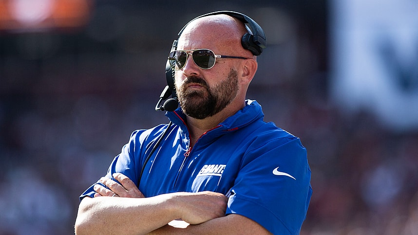 Sep 15, 2024; Landover, Maryland, USA; New York Giants head coach Brian Daboll stands on the sideline in the second half against the Washington Commanders at Commanders Field. Mandatory Credit: Luke Johnson-Imagn Images
