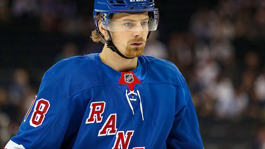 Sep 24, 2024; New York, New York, USA; New York Rangers left wing Brennan Othmann (78) skates against the New York Islanders during the first period at Madison Square Garden. Mandatory Credit: Danny Wild-Imagn Images
