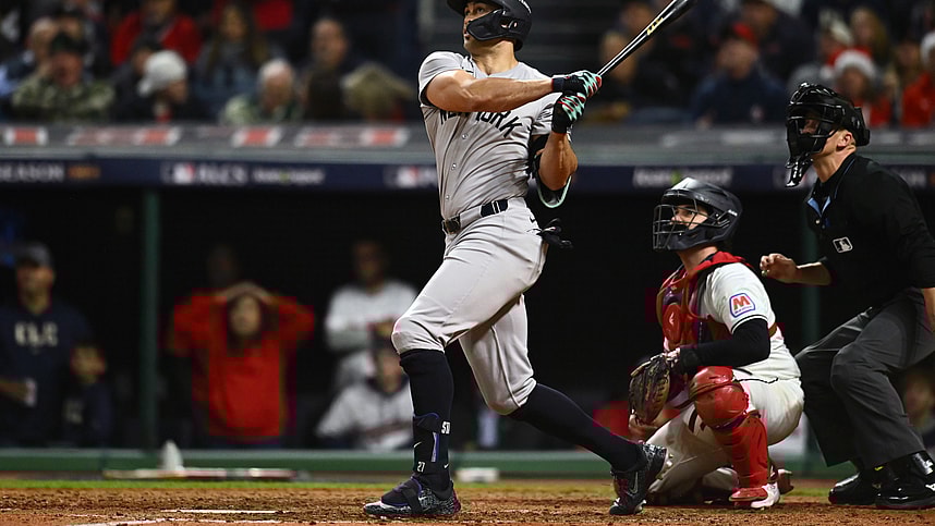 MLB: ALCS-New York Yankees at Cleveland Guardians, giancarlo stanton