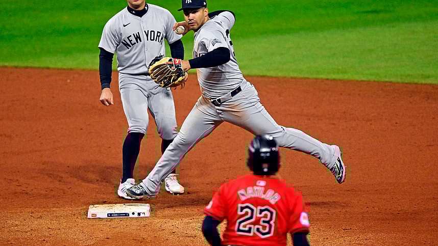 MLB: ALCS-New York Yankees at Cleveland Guardians, gleyber torres