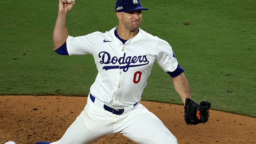 Oct 13, 2024; Los Angeles, California, USA; Los Angeles Dodgers (New York Yankees) pitcher Jack Flaherty (0) throws a pitch against the New York Mets in the fifth inning during game one of the NLCS for the 2024 MLB Playoffs at Dodger Stadium. Mandatory Credit: Kiyoshi Mio-Imagn Images, Tigers