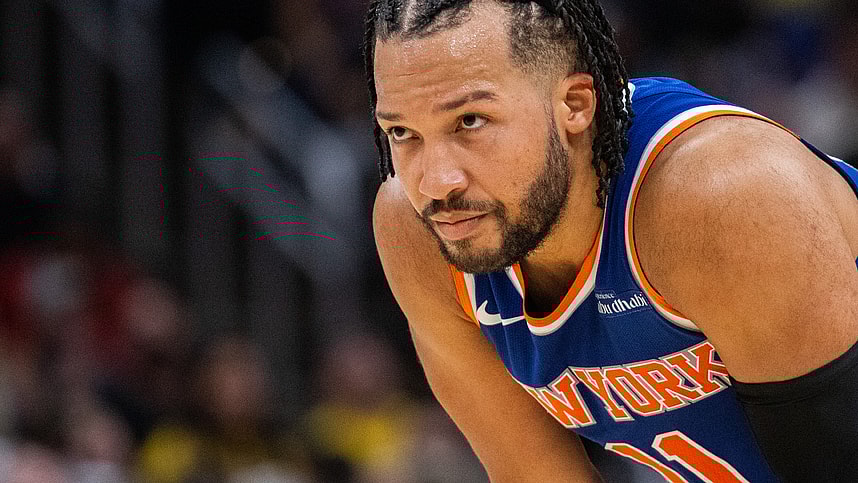 Nov 10, 2024; Indianapolis, Indiana, USA; New York Knicks guard Jalen Brunson (11) in the second half against the Indiana Pacers at Gainbridge Fieldhouse. Mandatory Credit: Trevor Ruszkowski-Imagn Images