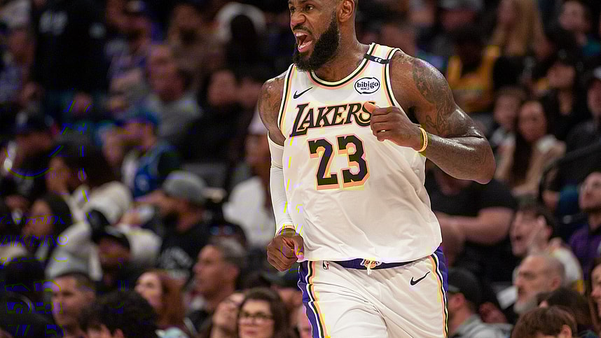 Dec 21, 2024; Sacramento, California, USA; Los Angeles Lakers forward LeBron James (23) calls out to his team mates during the fourth quarter of the game against the Sacramento Kings at Golden 1 Center. Mandatory Credit: Ed Szczepanski-Imagn Images