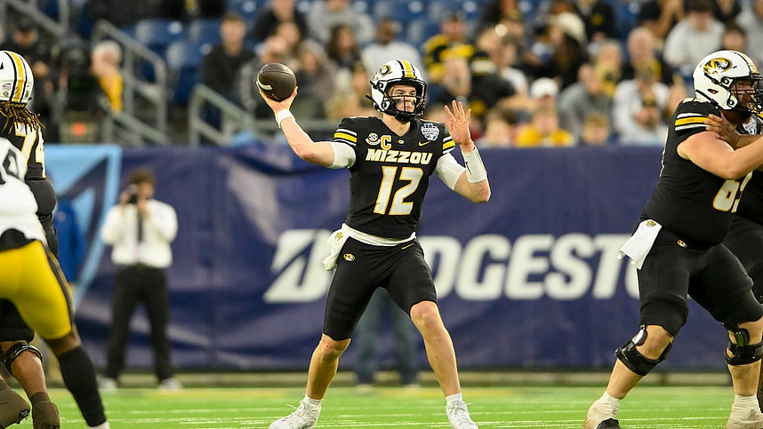 NCAA Football: Music City Bowl-Iowa at Missouri, brady cook, new york jets