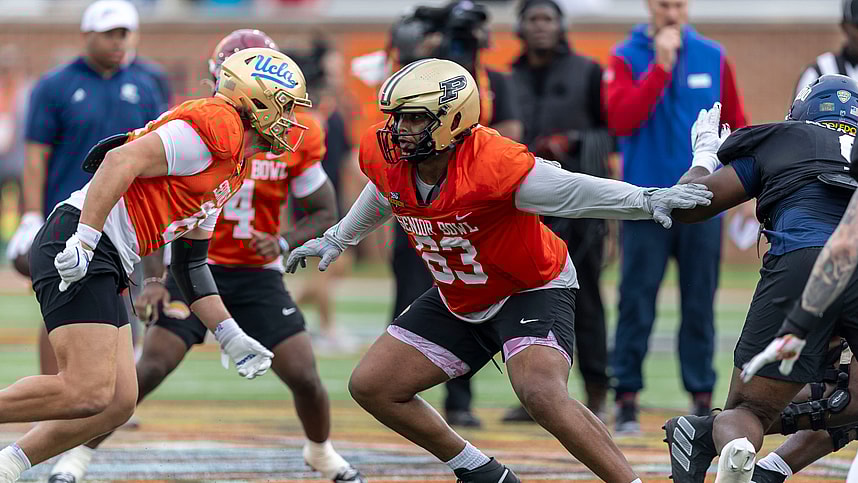 NCAA Football: NCAA Senior Bowl Practice, marcus mbow, new york giants