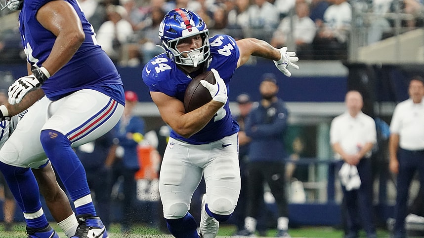 Cam Skattebo, NFL: New York Giants at Dallas Cowboys