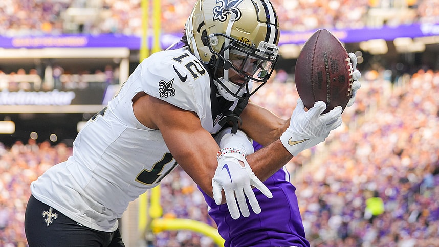 Chris Olave, Giants, NFL: New Orleans Saints at Minnesota Vikings