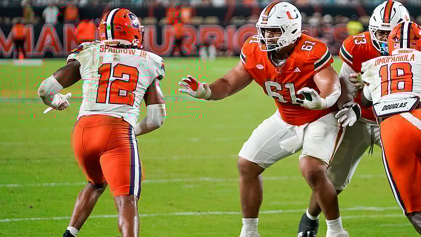 NCAA Football: Syracuse at Miami, Francis Mauigoa, new york giants
