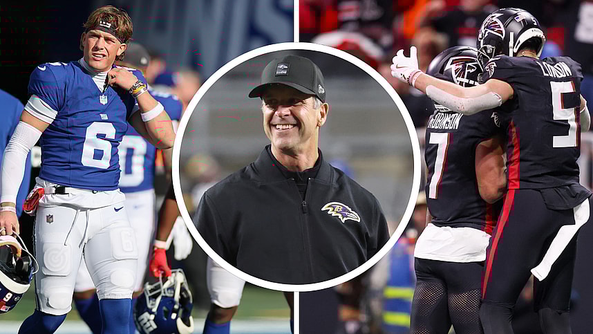 Giants, John Harbaugh, Jaxson Dart, Falcons