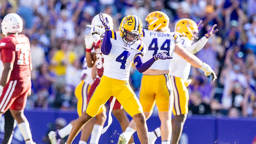 NCAA Football: Arkansas at Louisiana State, mansoor delane, new york giants