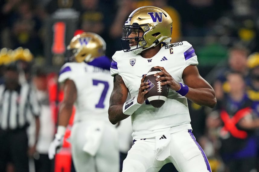 Washington Huskies quarterback Michael Penix Jr. (9) (New York Giants draft prospect)