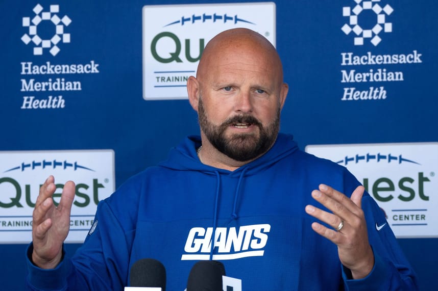 Giants Head Coach Brian Daboll at the NY Giants NFL team held an organized team activity at their training facility in East Rutherford, NJ on Thursday May 30, 2024.
