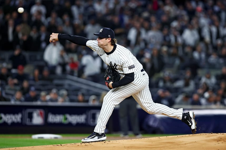 MLB: ALCS-Cleveland Guardians at New York Yankees, gerrit cole