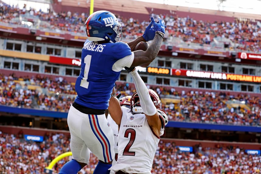 Malik Nabers, NFL: New York Giants at Washington Commanders