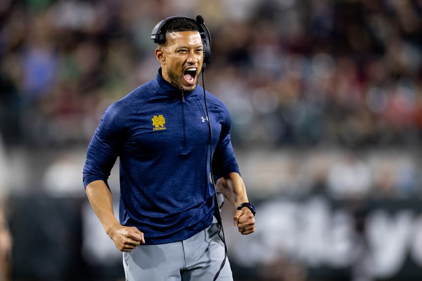 Marcus Freeman, giants, NCAA Football: Gator Bowl-South Carolina at Notre Dame