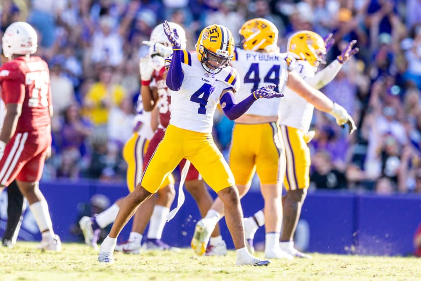 NCAA Football: Arkansas at Louisiana State, mansoor delane, new york giants