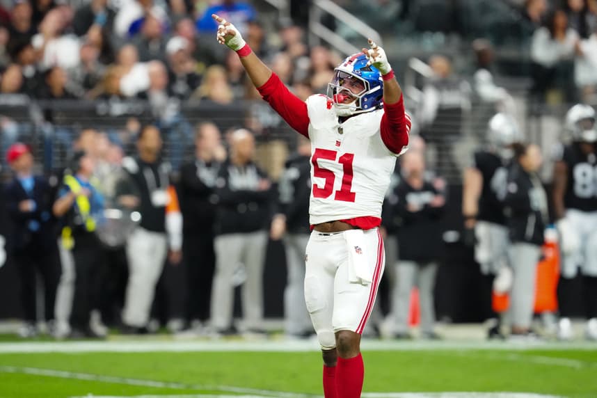 Abdul Carter celebrating during a Giants game