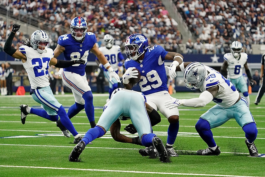 Tyrone Tracy Jr, NFL: New York Giants at Dallas Cowboys