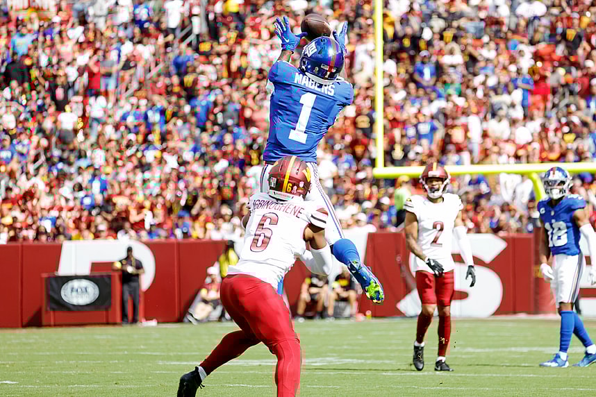 Malik Nabers, NFL: New York Giants at Washington Commanders