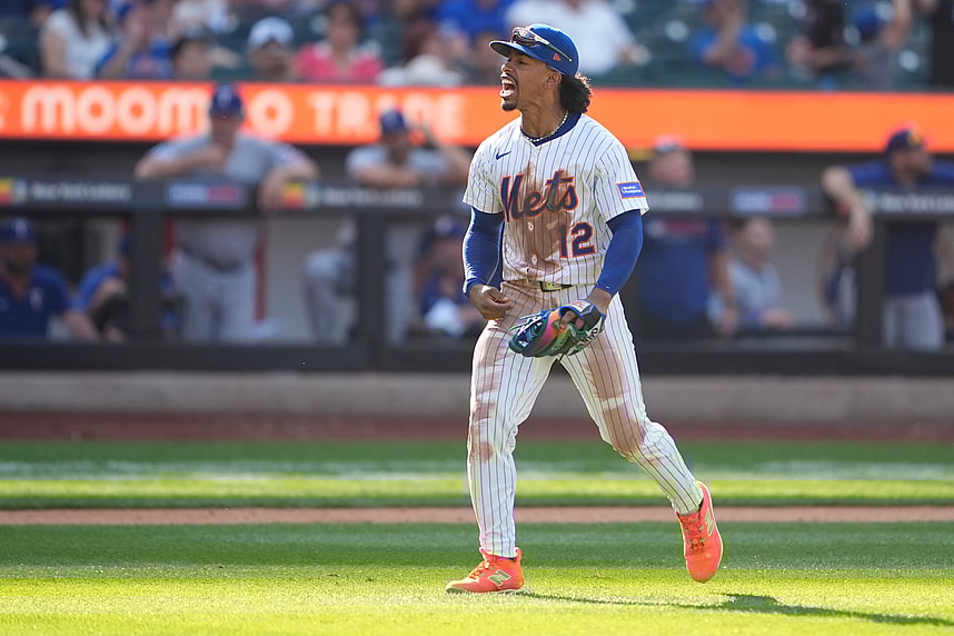 MLB: Texas Rangers at New York Mets -- Francisco Lindor