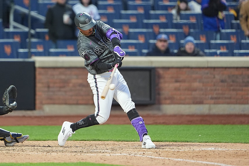 Mark Vientos batting for the New York Mets during the 2026 season