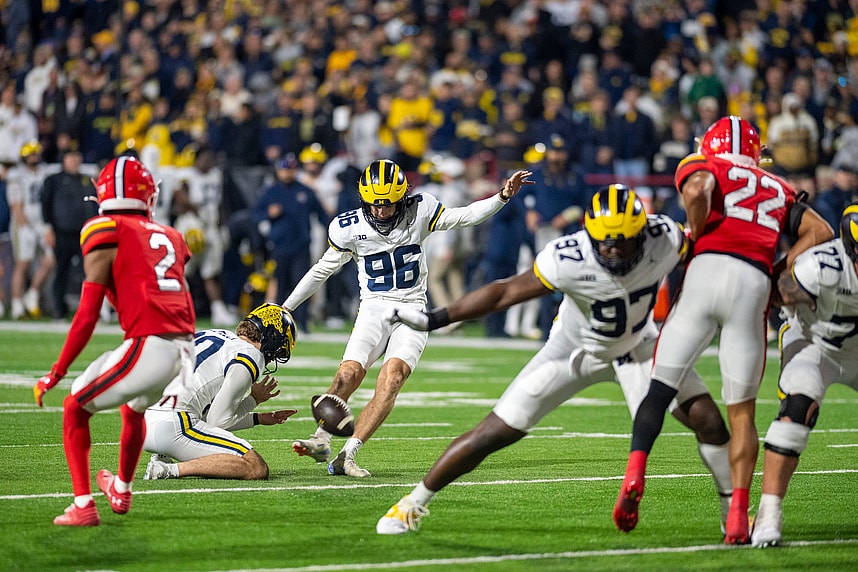 Dominic Zvada, giants, NCAA Football: Michigan at Maryland