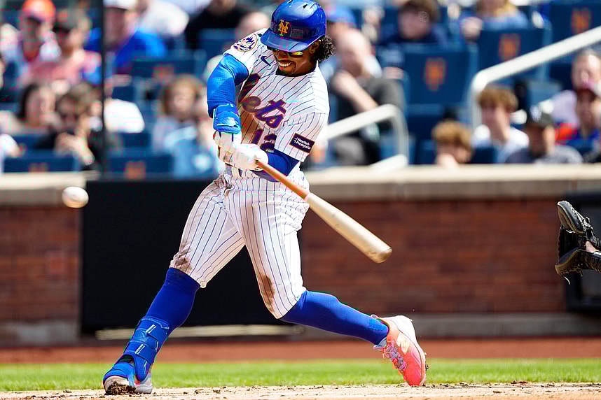 Francisco Lindor batting for the New York Mets at Citi Field