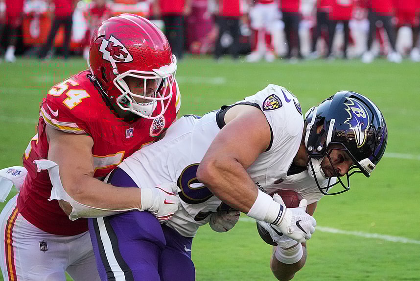 Leo Chenal, giants, NFL: Baltimore Ravens at Kansas City Chiefs