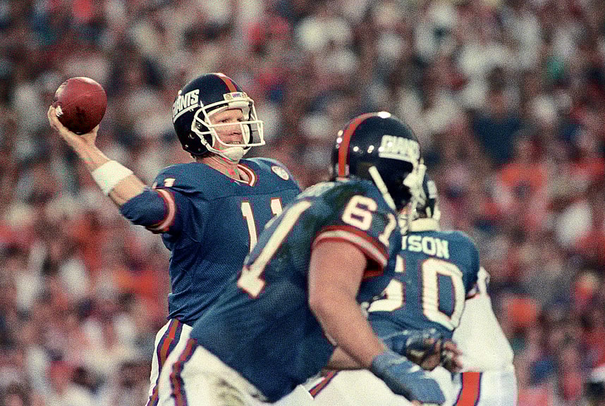 Phil Simms, giants, NFL: Super Bowl XXI