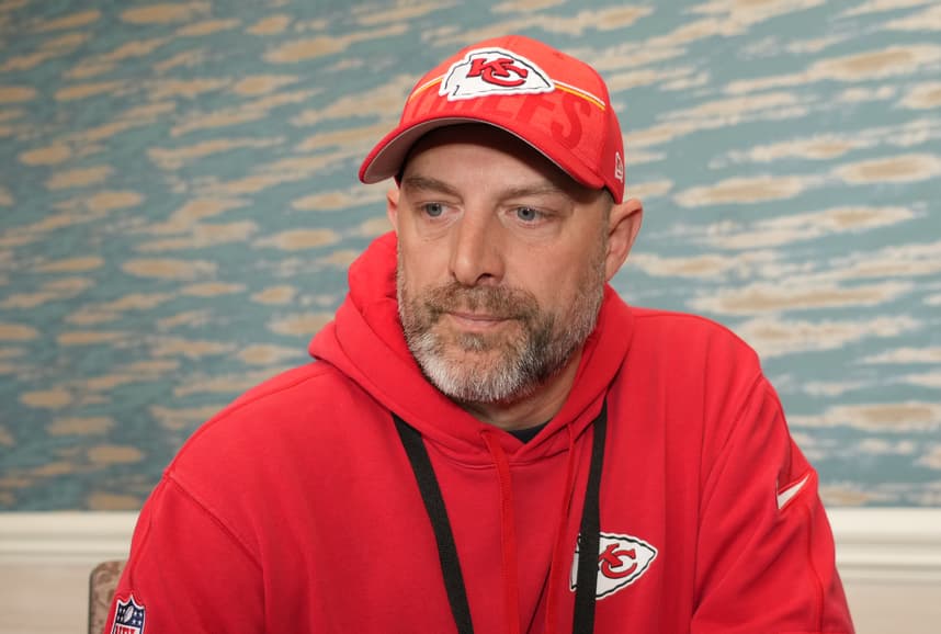 Matt Nagy, giants, NFL: Super Bowl LVIII Kansas City Chiefs Press Conference