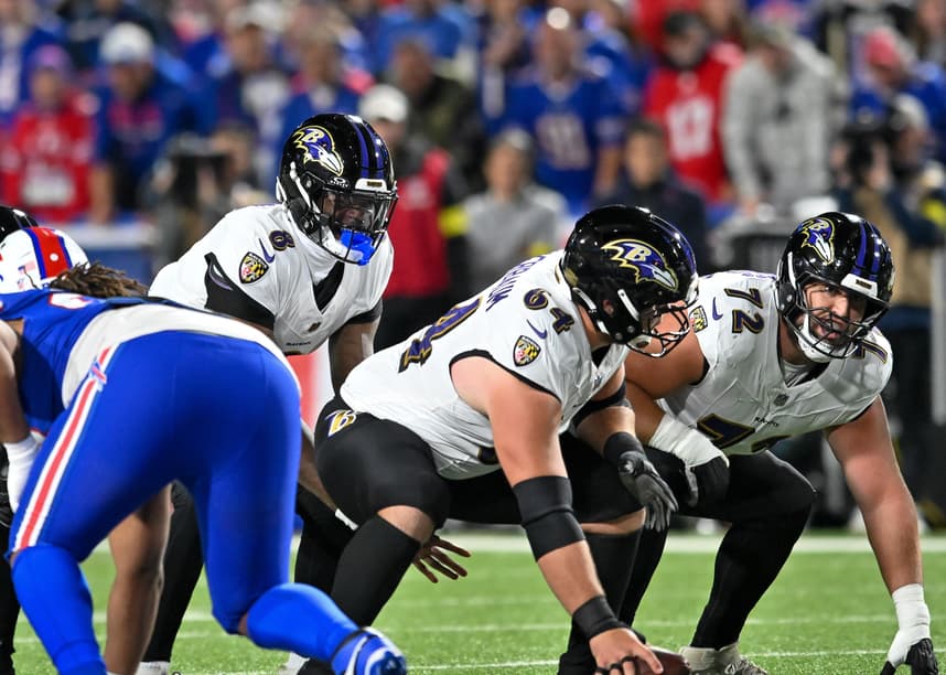 Tyler Linderbaum, giants, NFL: Baltimore Ravens at Buffalo Bills