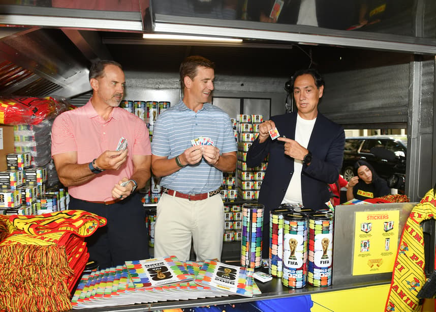 Eli Manning, Shaun O'Hara, Giants, Alessandro Nesta, Italy, Azzurri, World Cup, Panini America